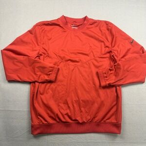 Nike Shield Golf Pullover Mens Medium Red Crewneck Windbreaker CI8986-609